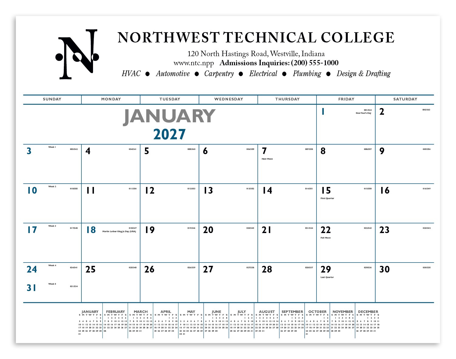 Picture of Triumph® Calendars Blue & Black Desk Pad