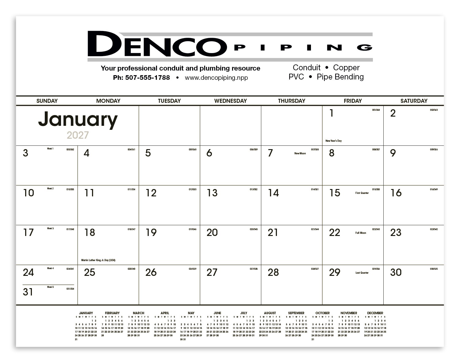 Picture of Triumph® Calendars Black & White Desk Pad