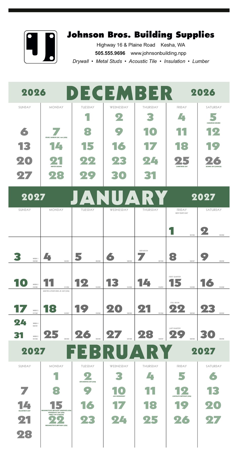 Picture of Triumph® Calendars 3-Month Planner (12 Sheet)