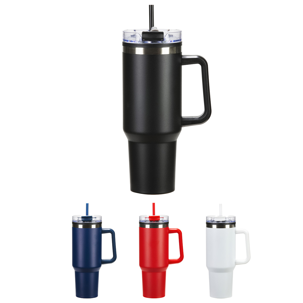 Picture of Ohana 40 oz Stainless Steel/Polypropylene Mug with Color-Matching Handle