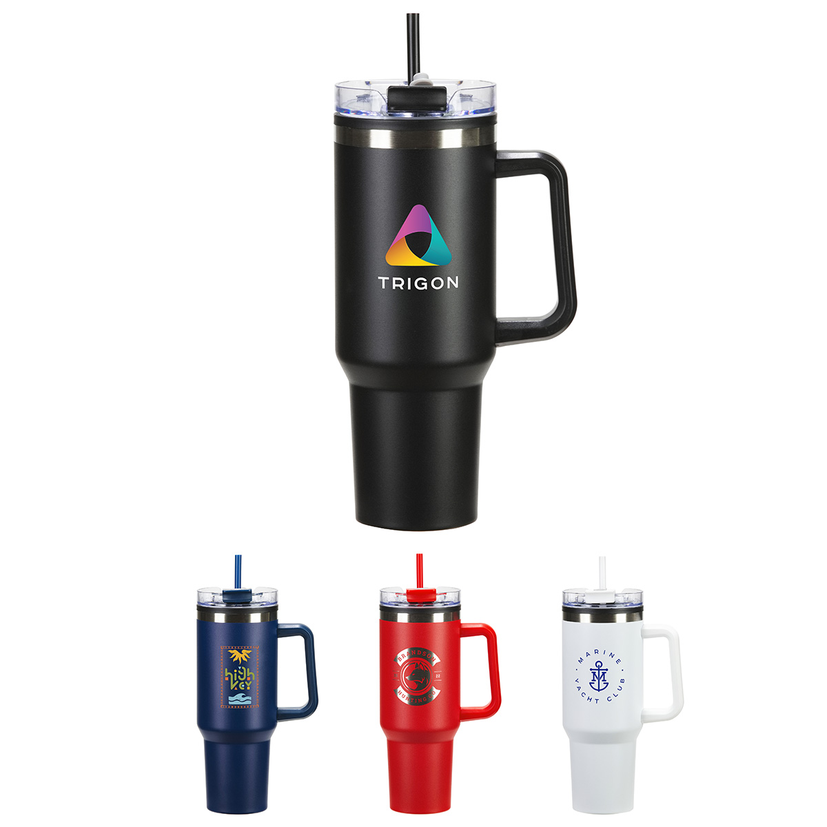 Picture of Ohana 40 oz Stainless Steel/Polypropylene Mug with Color-Matching Handle