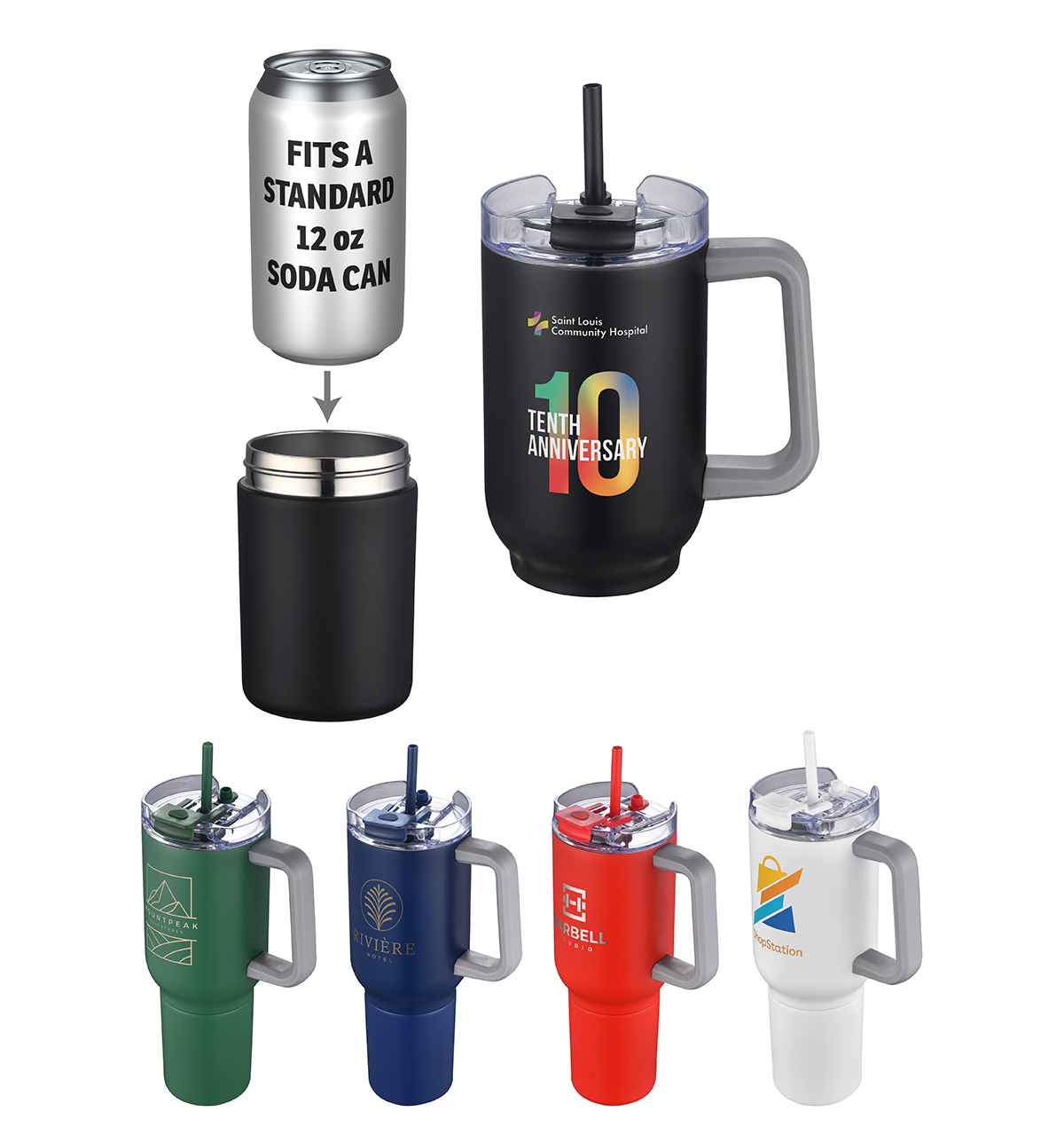 Picture of Novo Combo 20 oz Vacuum Insulated Stainless Steel Mug and Screw-On 12 oz Ca