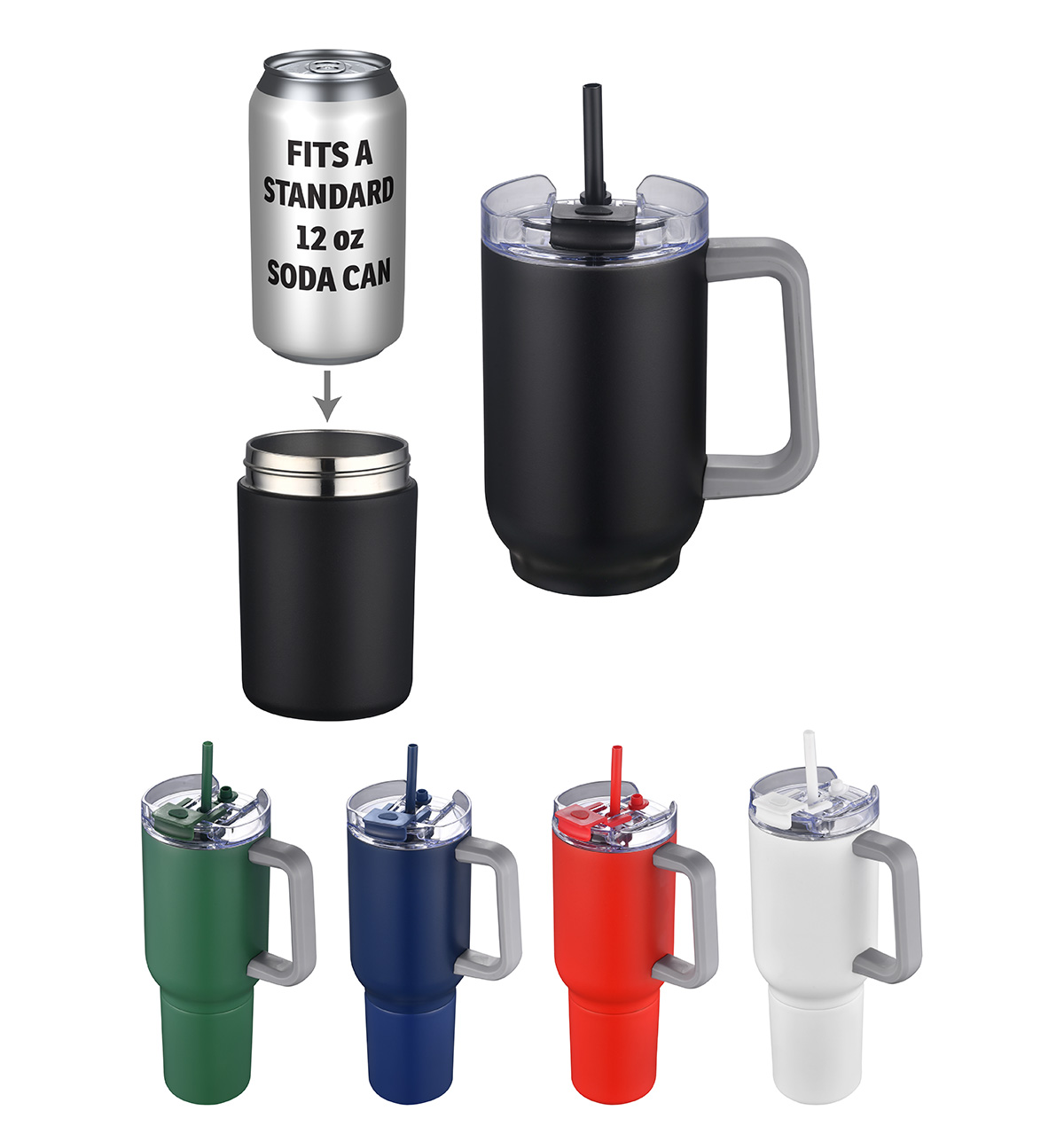 Picture of Novo Combo 20 oz Vacuum Insulated Stainless Steel Mug and Screw-On 12 oz Ca