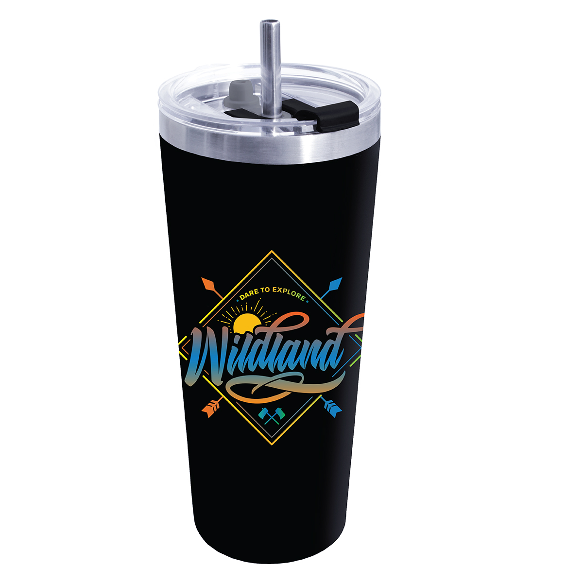 Picture of 22 Oz. Memphis Tumbler w/Flip Top Lid & Stainless Steel Straw (Full Color Digital)