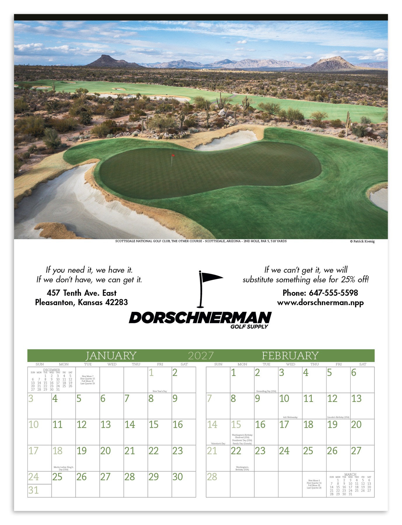 Picture of Triumph® Calendars Executive Golf Calendar