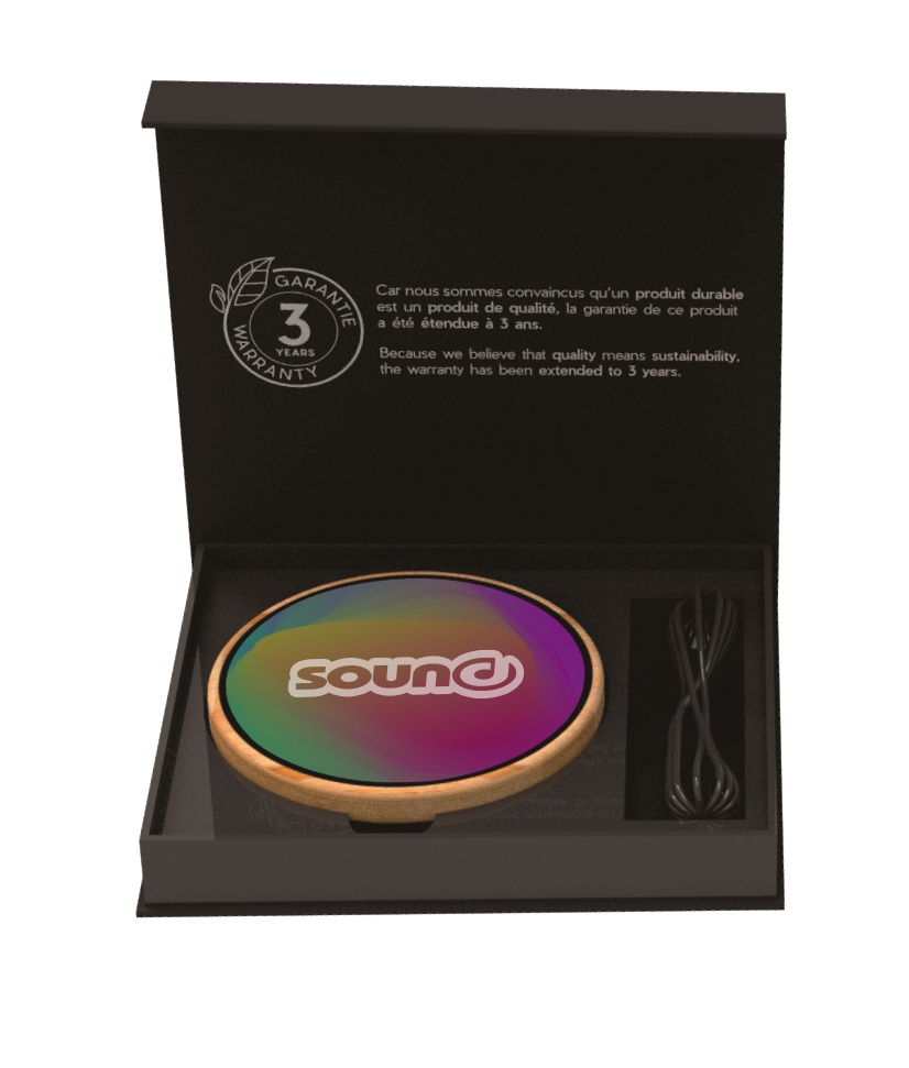 Picture of SCX Innovative Design™ Full-Color Bamboo 15W Wireless Charger