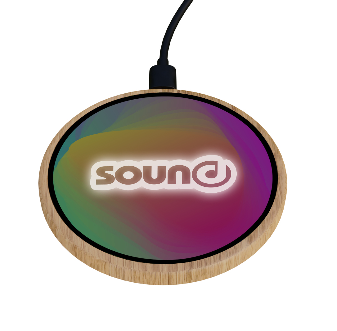 Picture of SCX Innovative Design™ Full-Color Bamboo 15W Wireless Charger
