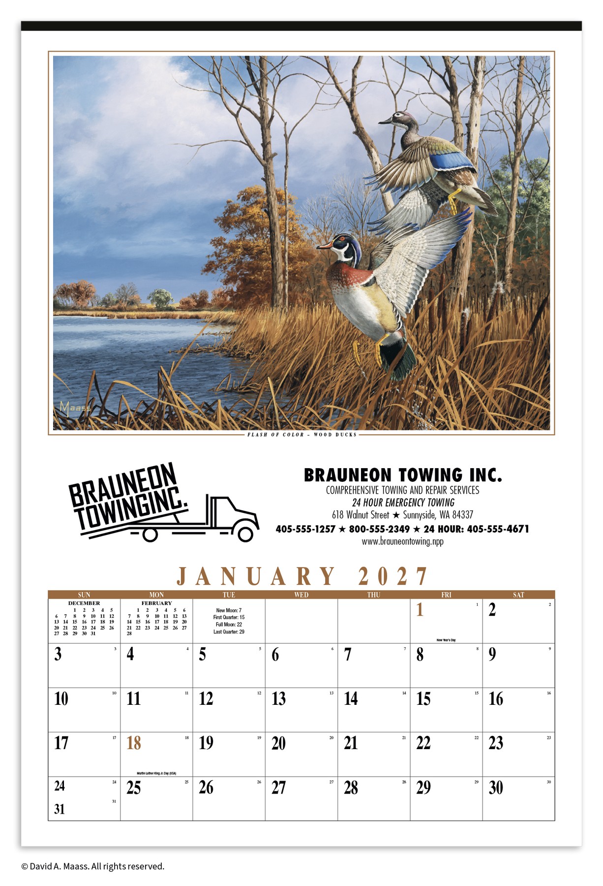 Picture of HotLine® Products Maass Wildfowl® Executive Calendar