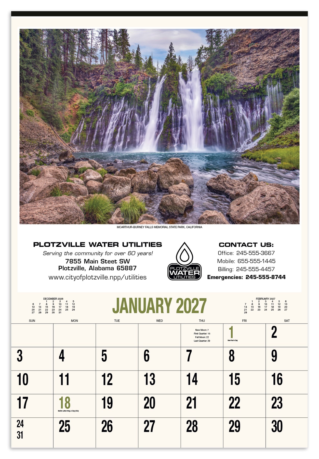 Picture of HotLine® Products Scenic America® Executive-White Ad Calendar