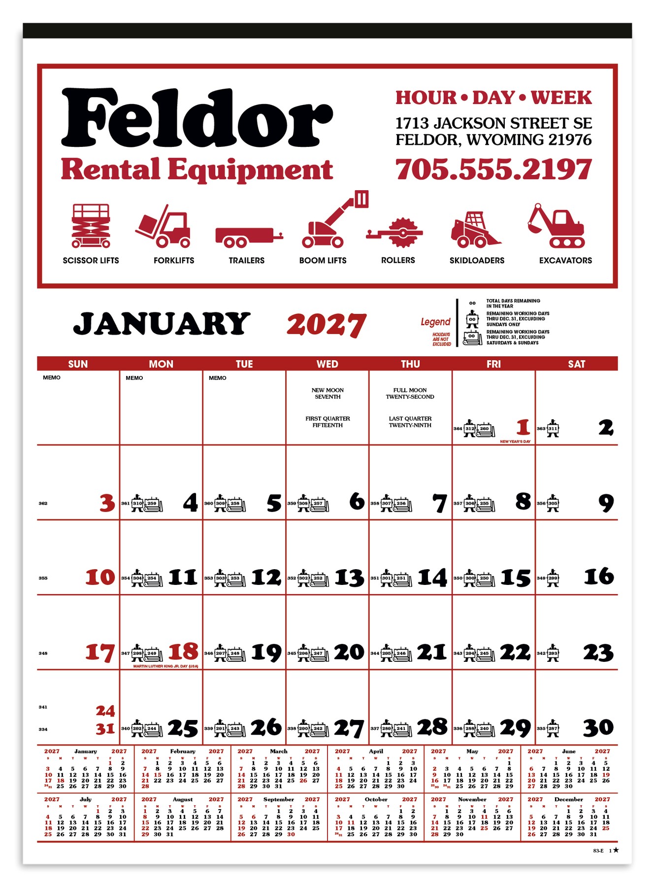 Picture of Skinner & Kennedy® Contractor's 12-Sheet Calendar