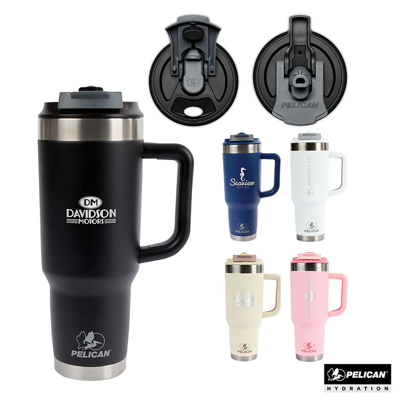 Picture of Pelican Porter Dual 40 oz. Dual Lid, Recycled Double Wall Stainless Steel Travel Tumbler