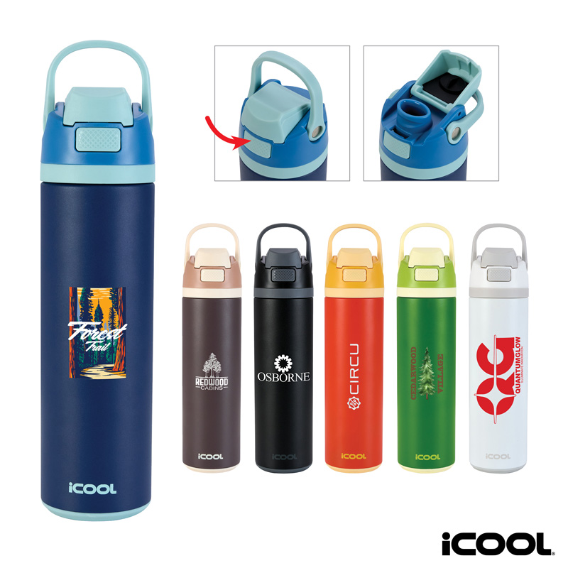 Picture of iCOOL Manitou 24 oz. Double Wall, Recycled Stainless Steel Water Bottle