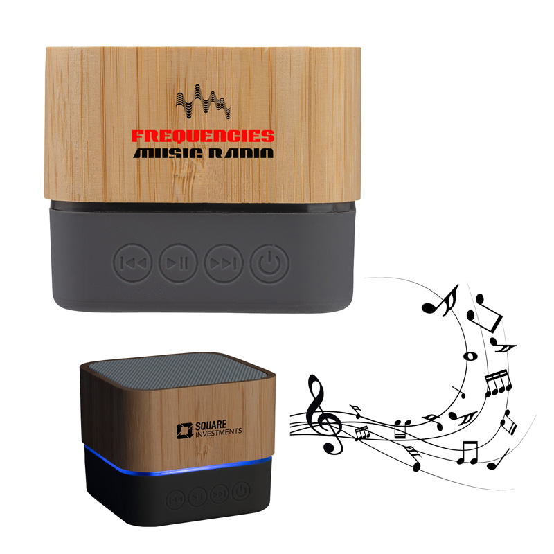 Picture of Cadence Bamboo Wireless Light-Up Speaker