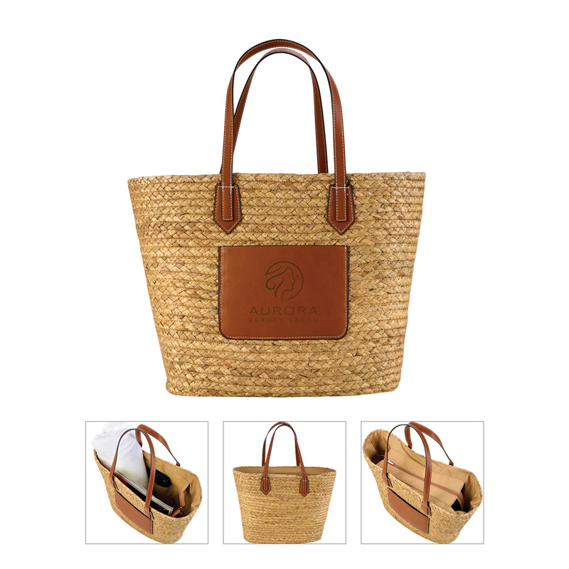 Picture of Akena Natural Hyacinth Grass Tote