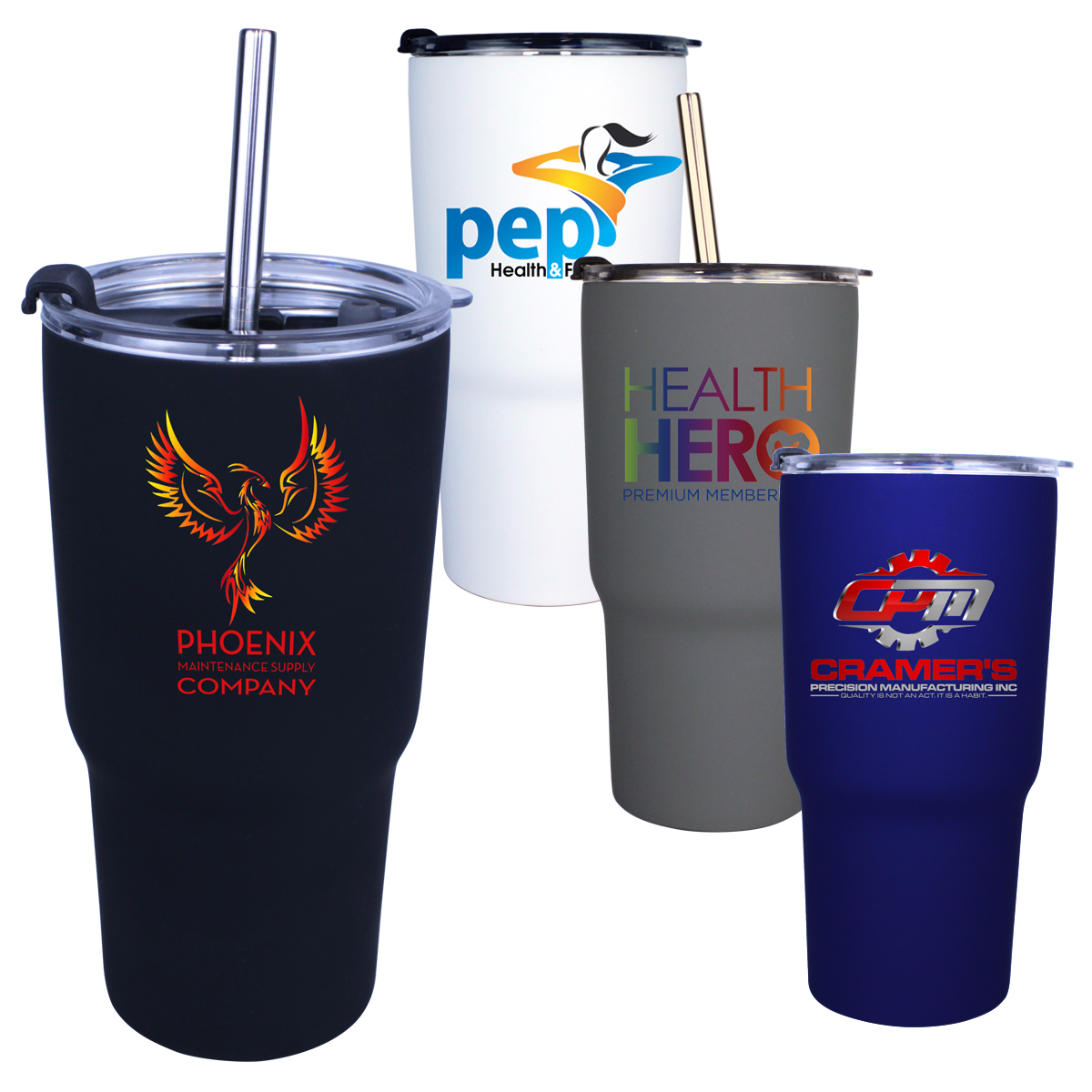 Picture of 20 Oz. Halcyon® Tumbler w/Stainless Straw & Flip Top Lid (Full Color Digital)