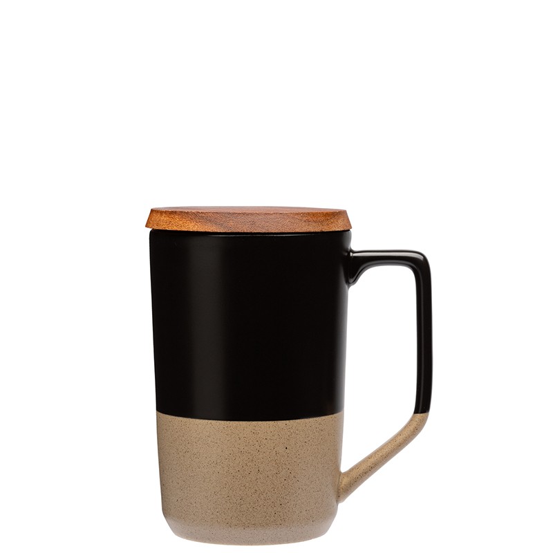 Picture of Mogiana 15 oz. Two-Tone Ceramic Mug w/ Wood Lid
