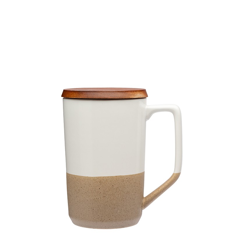 Picture of Mogiana 15 oz. Two-Tone Ceramic Mug w/ Wood Lid