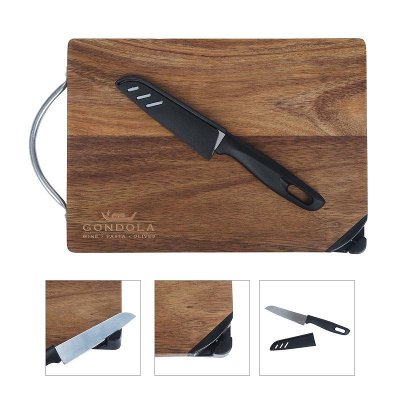 Picture of Gordon Acacia Wood Cutting Board & Knife Set