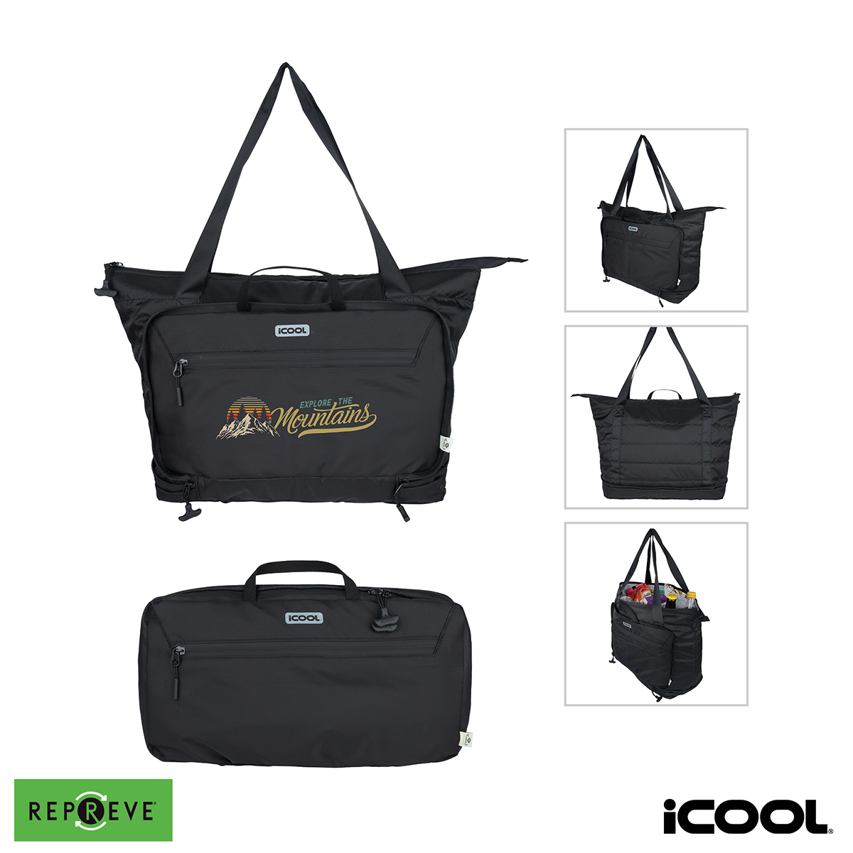 Picture of iCOOL Rockvale Repreve Packable Puffer 20-Can Cooler Tote