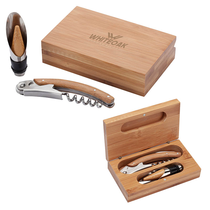 Picture of Bel Vino 2-Piece Bamboo Wine Set