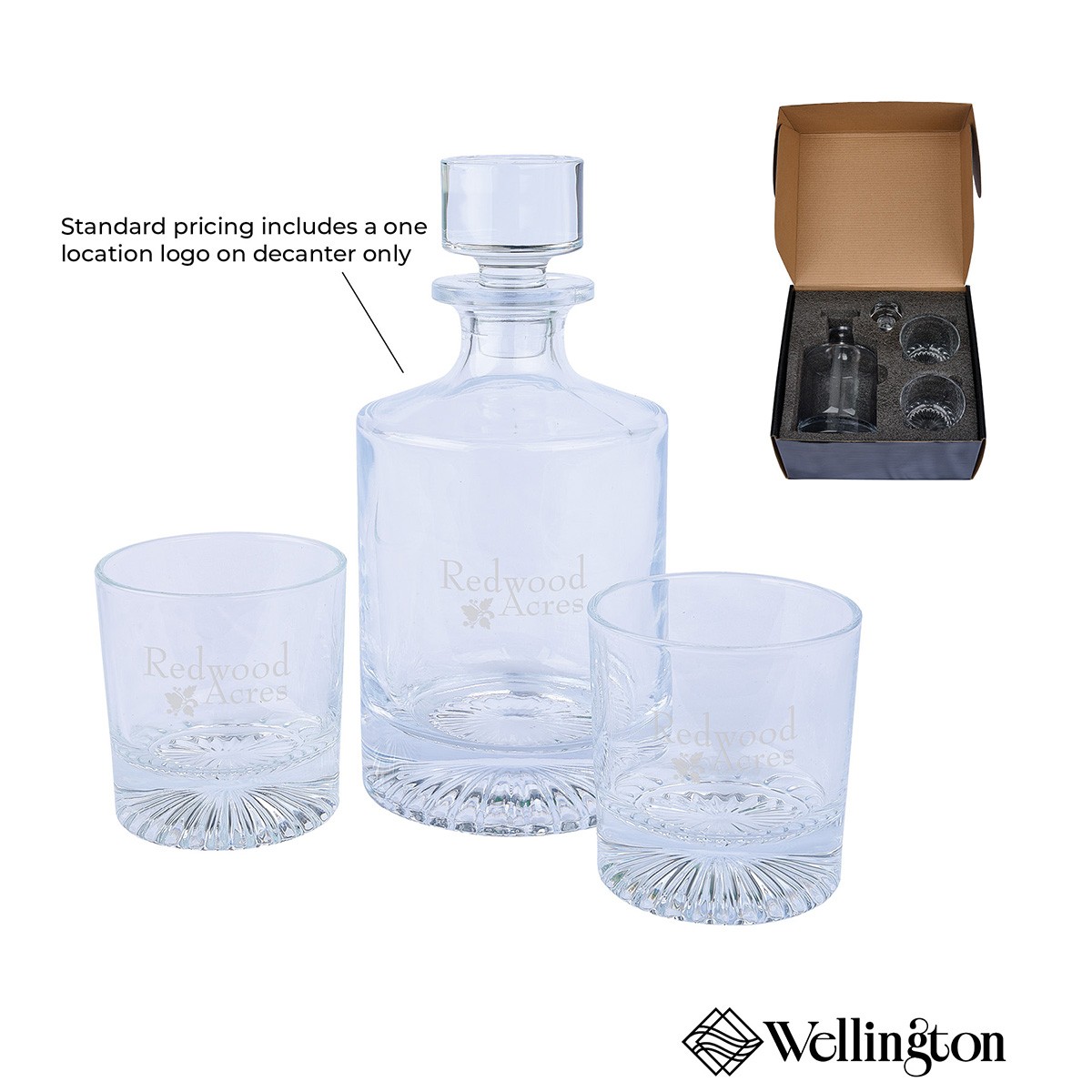 Picture of Wellington Kingsley Whiskey Decanter & Glasses Set