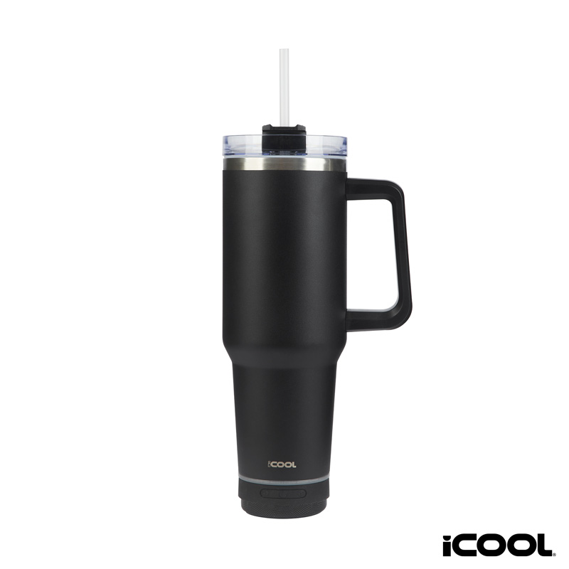 Picture of iCOOL Borrego 40 oz. Double Wall, Stainless Steel Travel Mug with Speaker