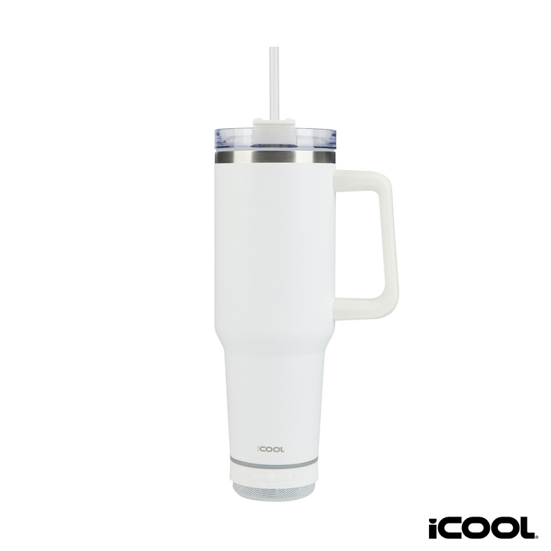 Picture of iCOOL Borrego 40 oz. Double Wall, Stainless Steel Travel Mug with Speaker