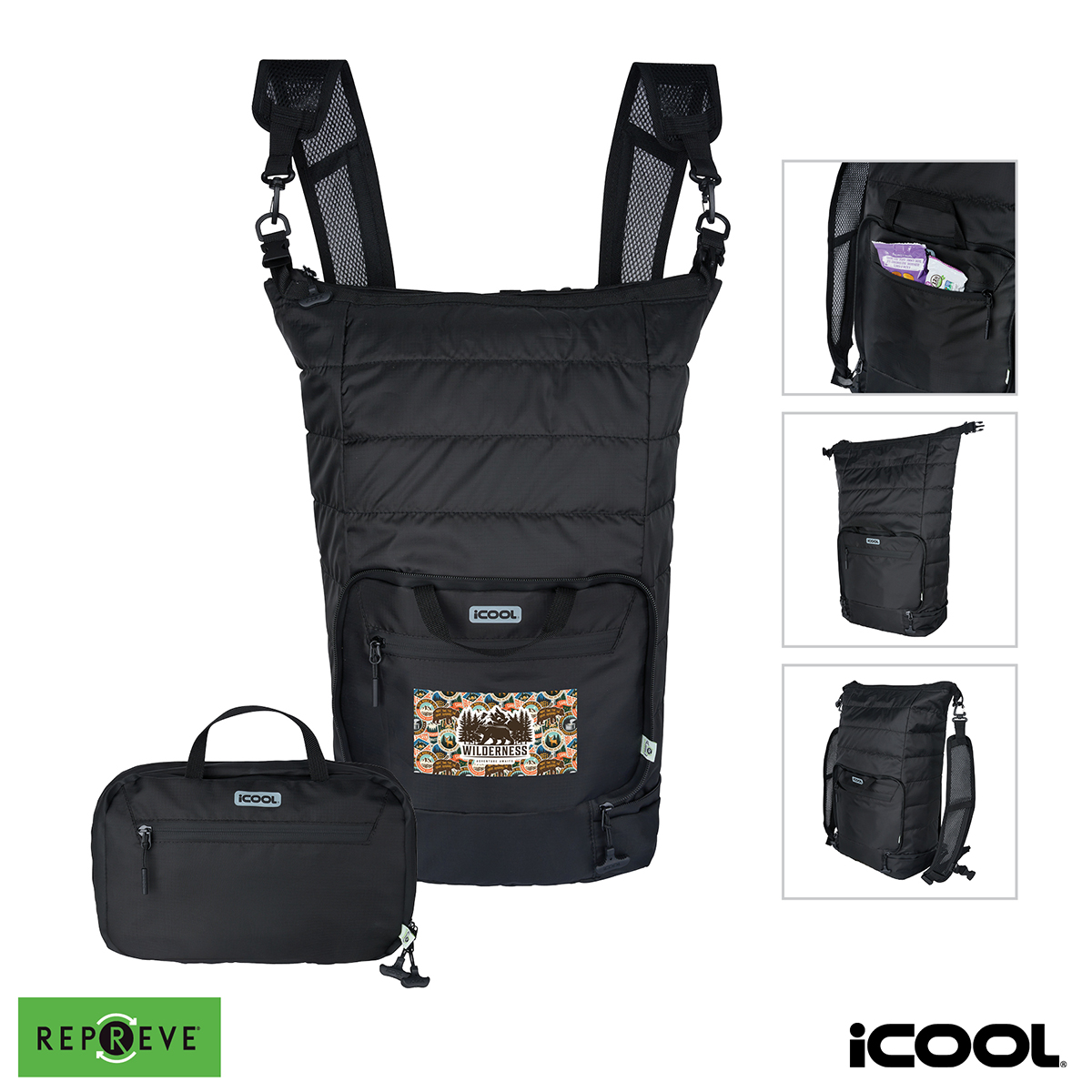 Picture of iCOOL Rockvale Repreve Packable Puffer 24-Can Backpack Cooler