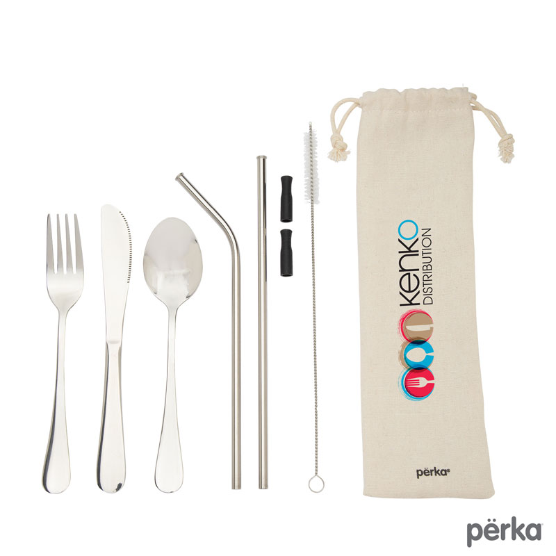 Picture of Perka Castellana 6-Piece Steel Straw & Utensil Set