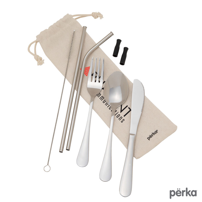 Picture of Perka Castellana 6-Piece Steel Straw & Utensil Set