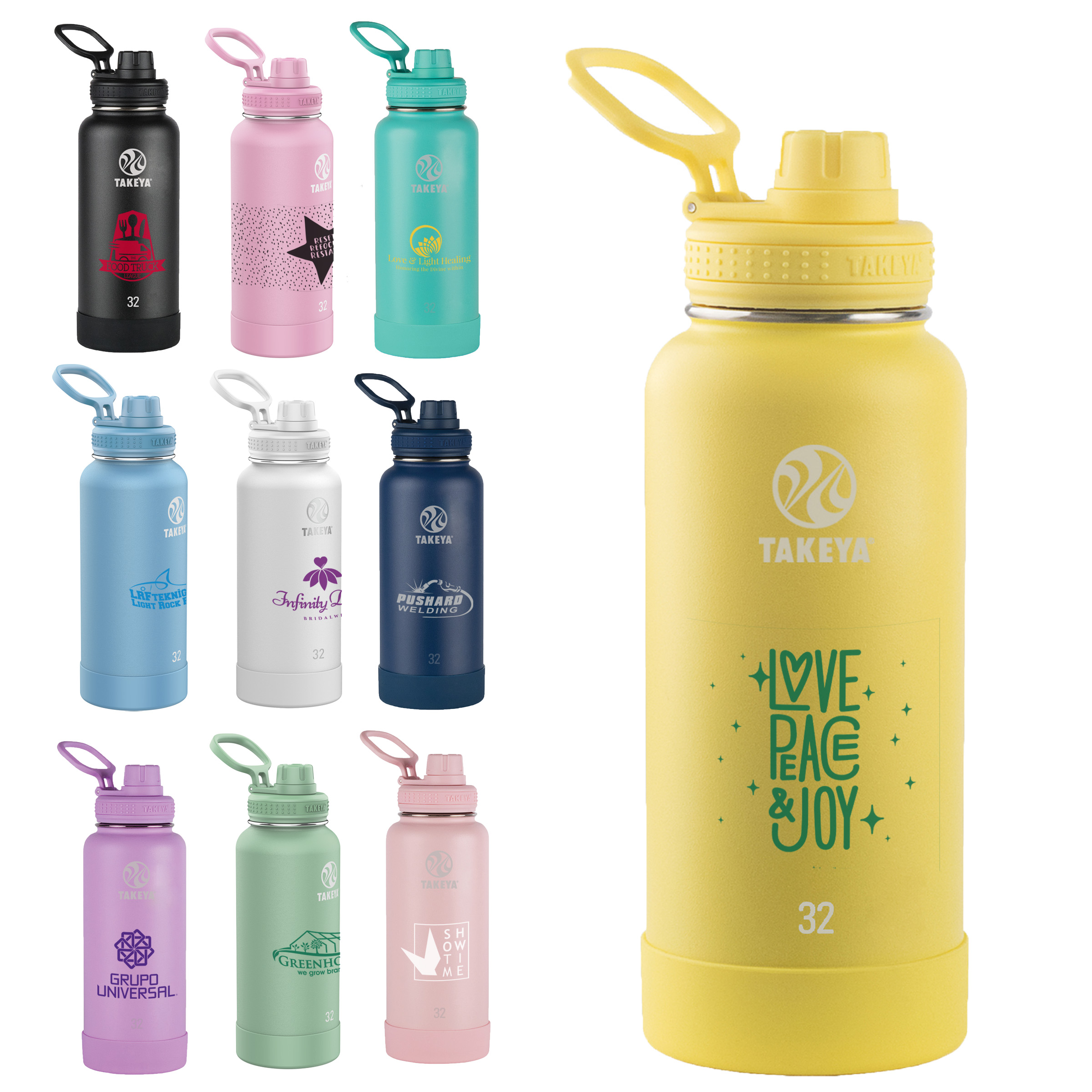 Picture of Takeya® 32 Oz. Water Bottle w/Actives Insulated Spout Lid™