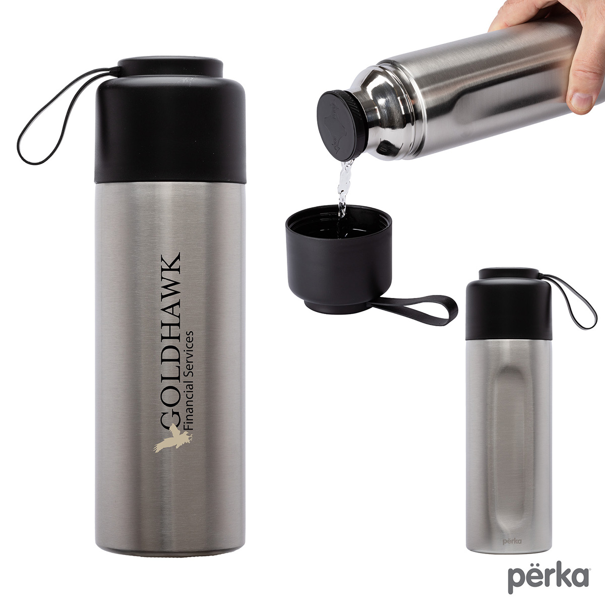 Picture of Perka Brixton 17 oz. Double Wall, Stainless Steel Water Bottle