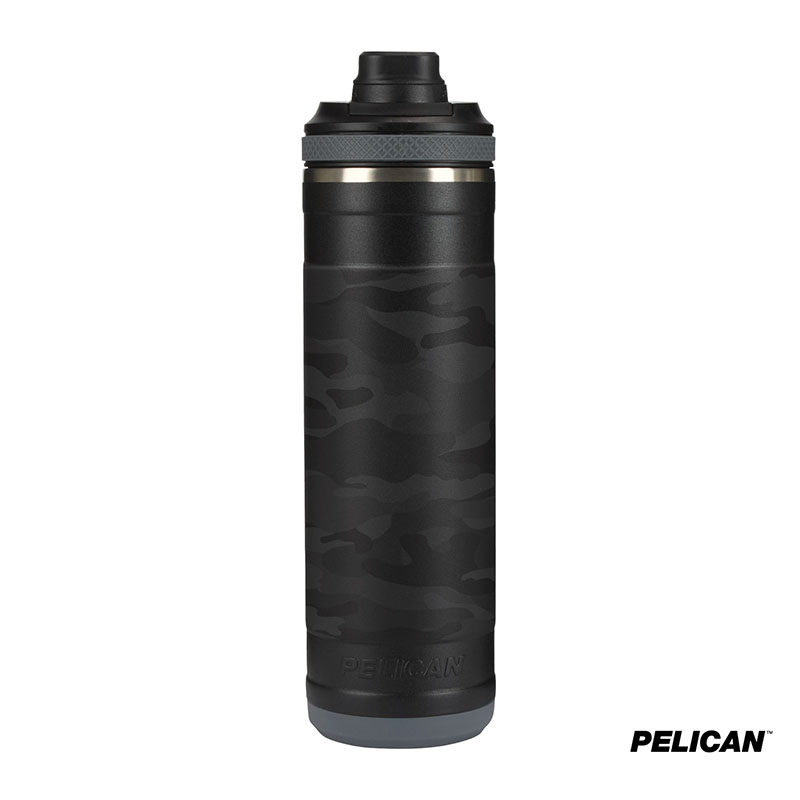 Picture of Pelican Pacific Chug 26 oz. Recycled Double Wall Stainless Steel Black Camo Water Bottle