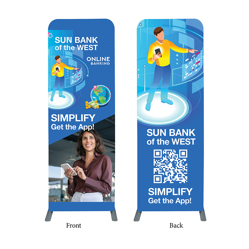 Picture of DisplaySplash Double Sided Fabric Floor Banner - 31 " W x 89 " H