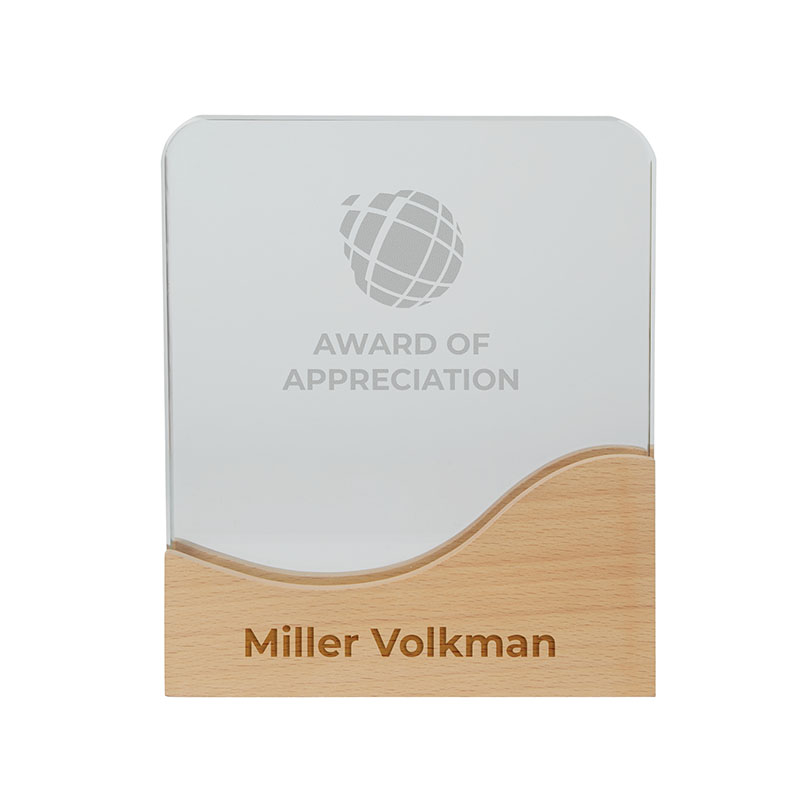 Picture of Ola Crystal Award with Wood Base