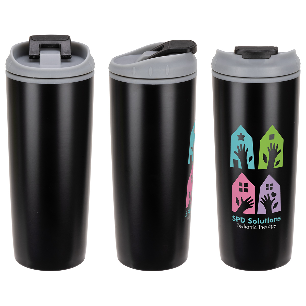 Picture of Olympia 17 oz Stainless Steel/Polypropylene Tumbler with Flip Top Lid