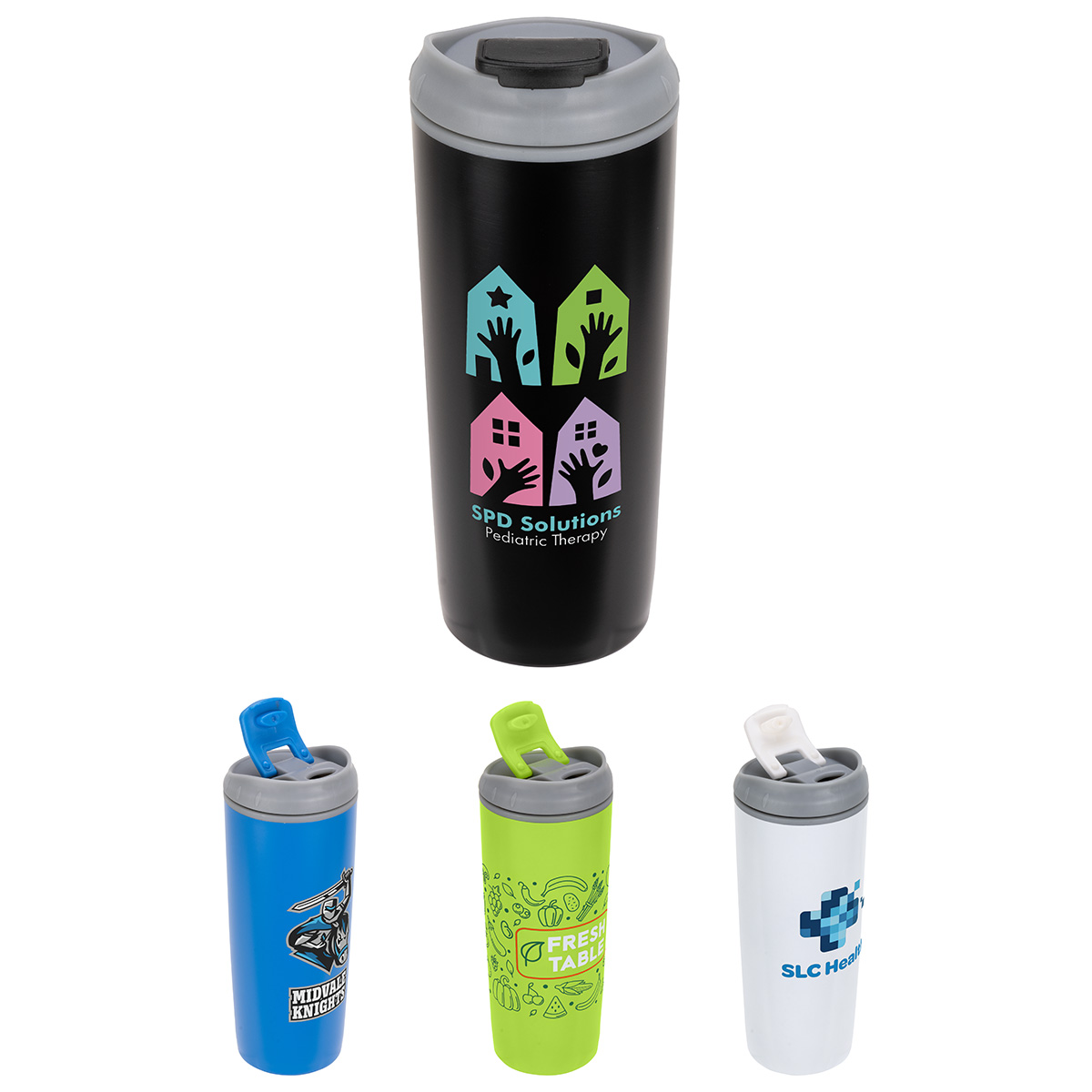Picture of Olympia 17 oz Stainless Steel/Polypropylene Tumbler with Flip Top Lid