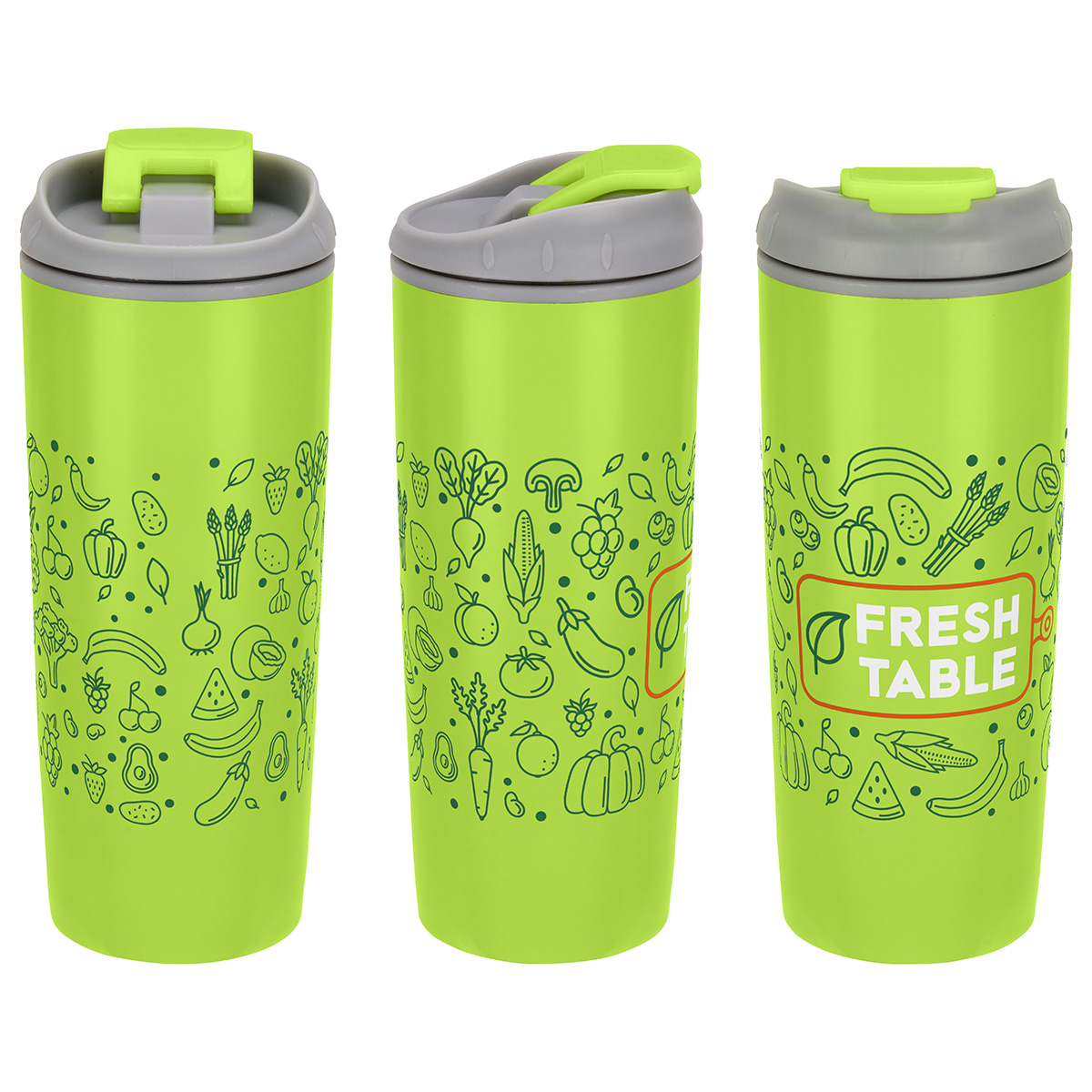 Picture of Olympia 17 oz Stainless Steel/Polypropylene Tumbler with Flip Top Lid