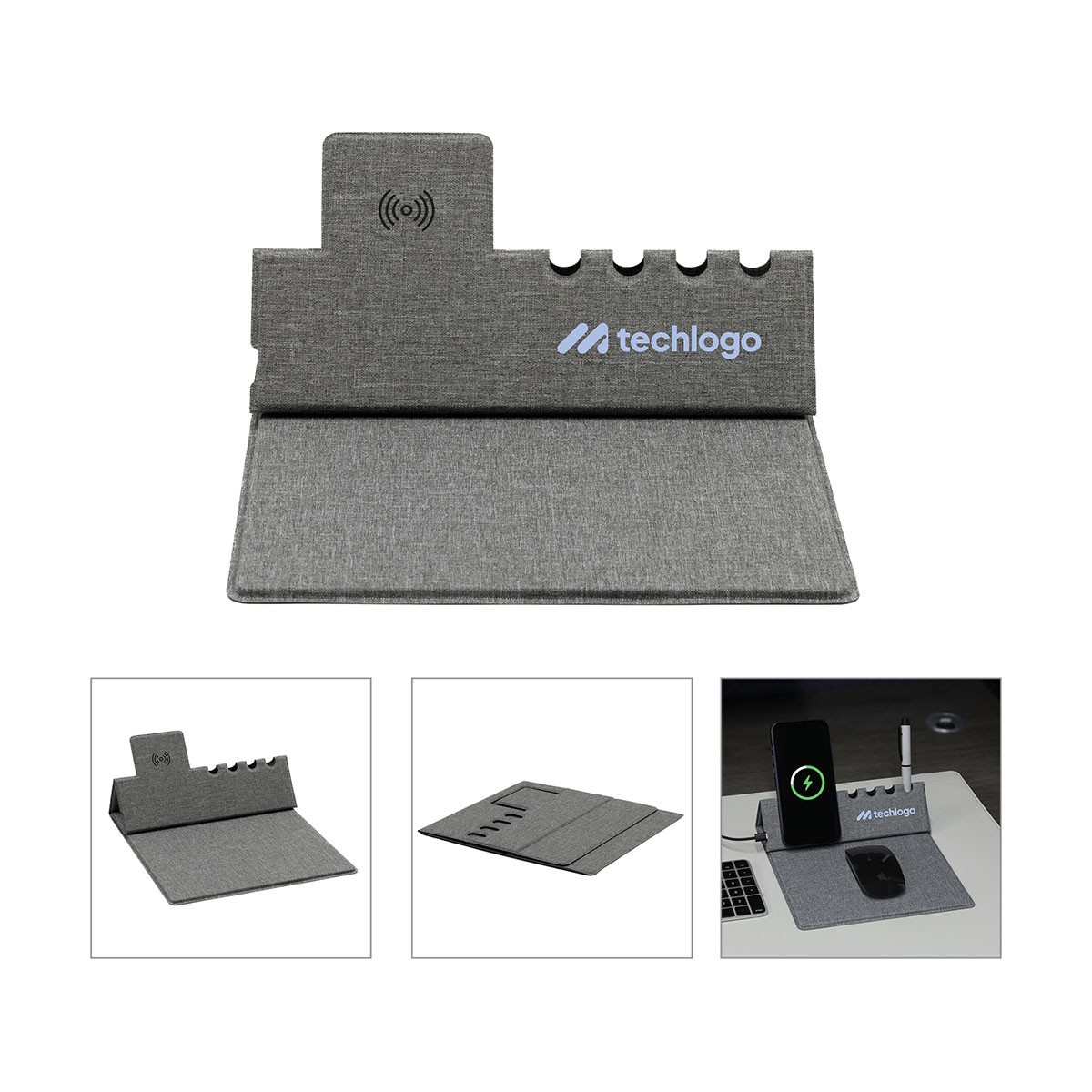 Picture of EvoPad Charge 2 RPET Desktop Organizer / Wireless Charger
