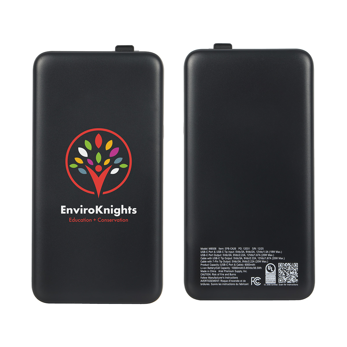 Picture of Cavalier 10000mAh 20W PD UL Listed Power Bank with Retractable Charging Cab