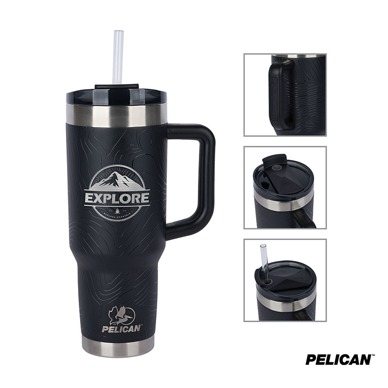 Picture of Pelican Porter 40 oz. Topographical Recycled Double Wall Stainless Steel Travel Tumbler