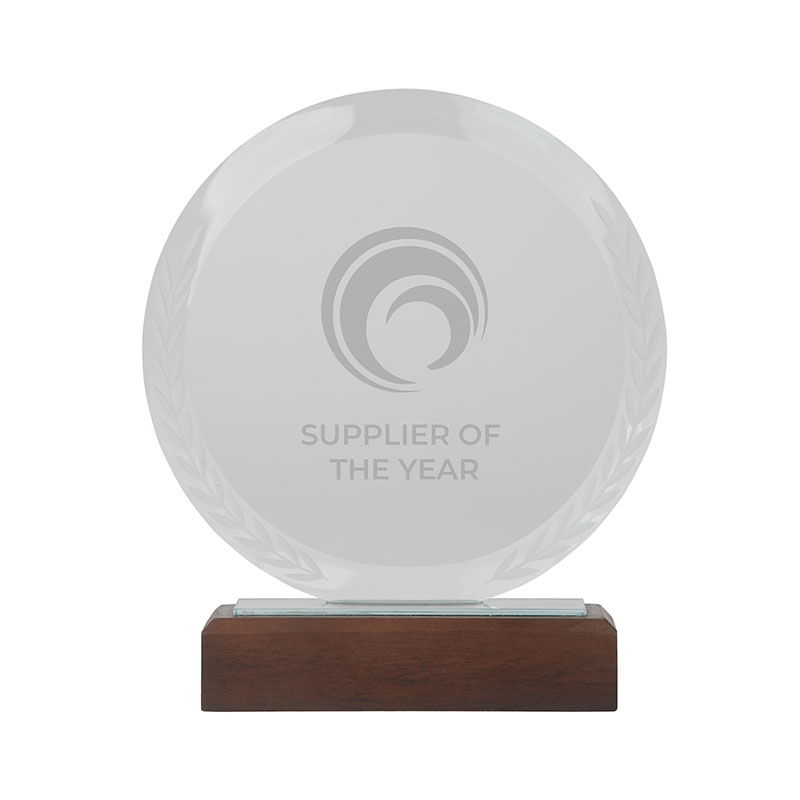 Picture of Redondo Crystal Award with Wood Base