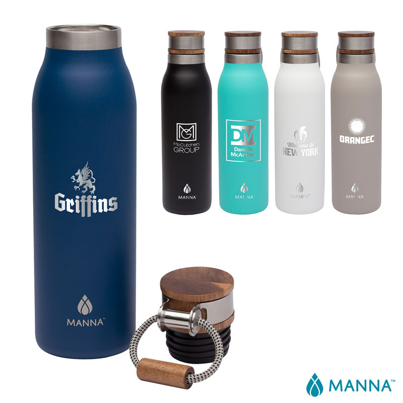 Picture of Manna 18 oz. Ascend Stainless Steel Water Bottle w/ Acacia Lid