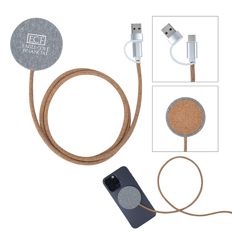 Picture of Ashford 10W RPET & Cork Wireless Charging Pad