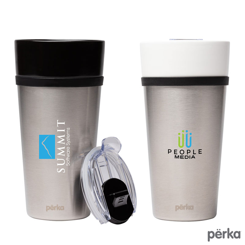 Picture of Perka Linden 14 oz. Double Wall Ceramic Tumbler w/ Stainless Steel Outer