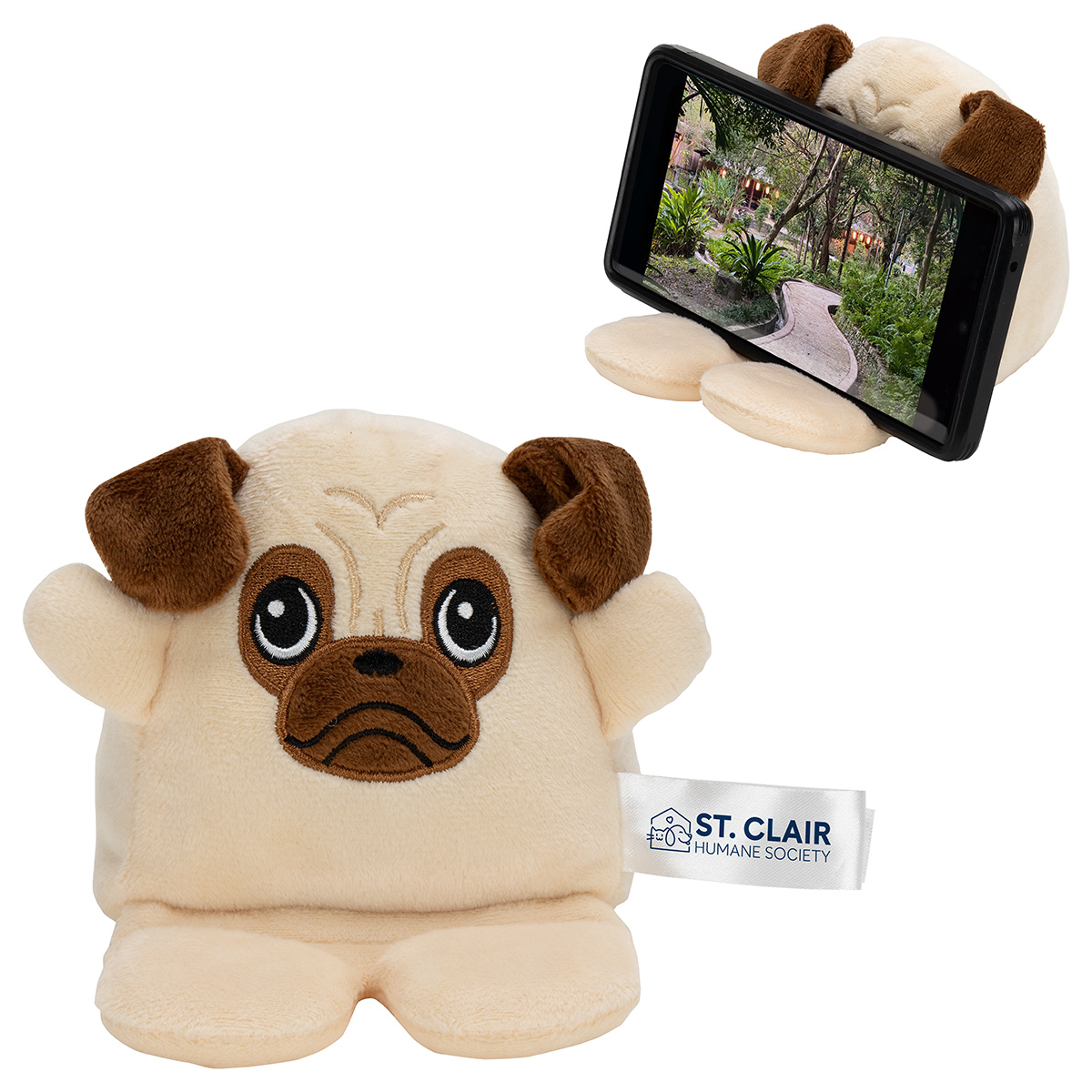 Picture of Phone Pals™ Weighted Plush Phone Holder - Pug