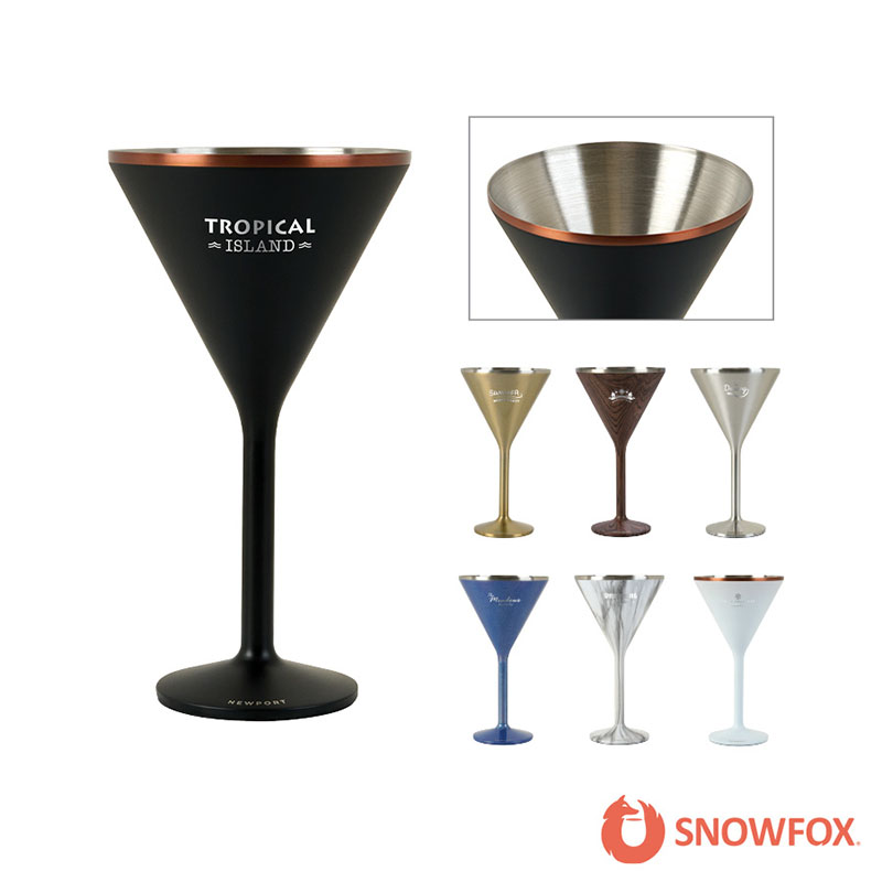 Picture of Snowfox 8 oz. Double Wall Steel Stemmed Martini Glass