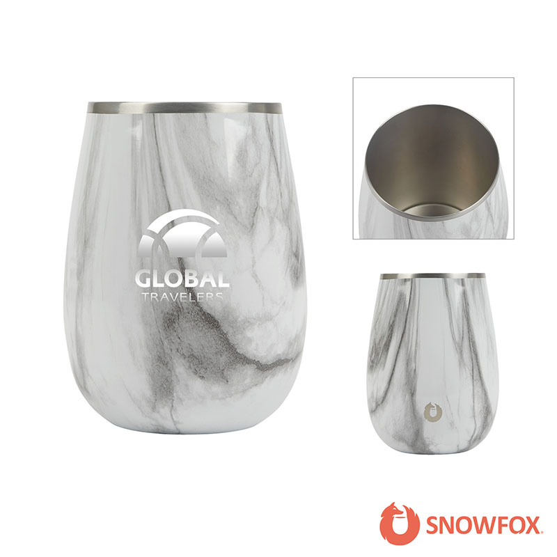 Picture of Snowfox 13.5 oz. Vacuum Insulated Marble Finish Pinot Noir Wine Glass