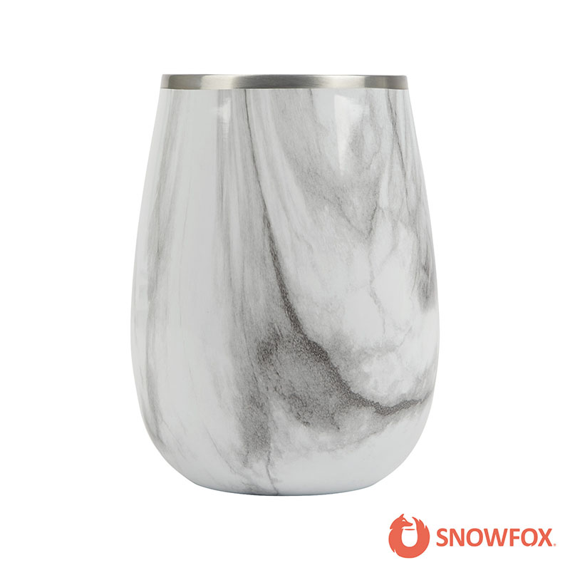 Picture of Snowfox 13.5 oz. Vacuum Insulated Marble Finish Pinot Noir Wine Glass