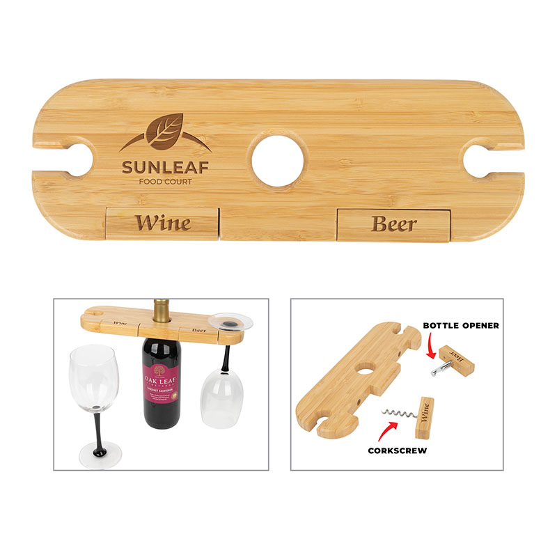 Picture of Temecula 3-Piece Bamboo Wine Caddy